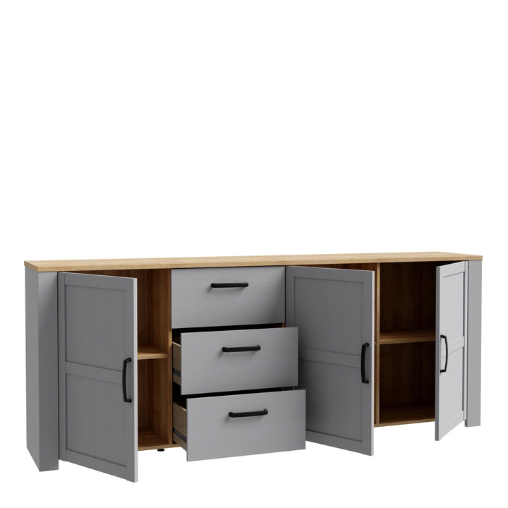 Bohol Large Sideboard in Riviera Oak/Grey Oak - TidySpaces