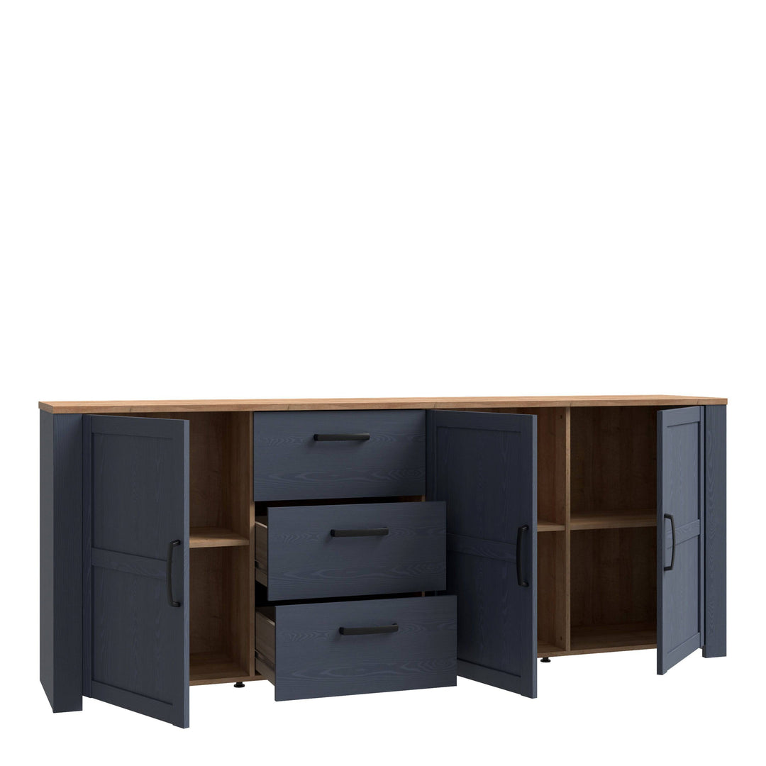 Bohol Large Sideboard in Riviera Oak/Navy - TidySpaces