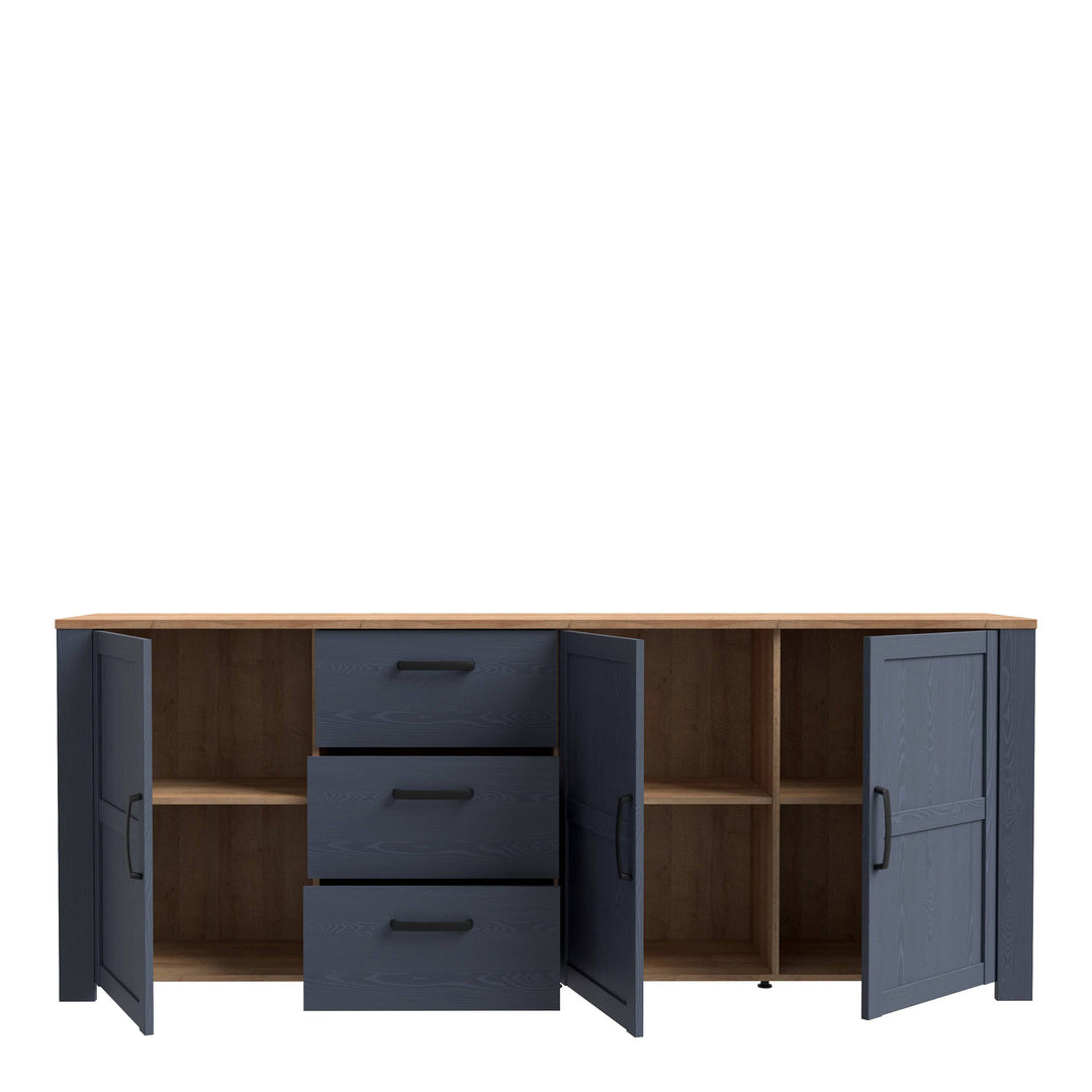 Bohol Large Sideboard in Riviera Oak/Navy - TidySpaces