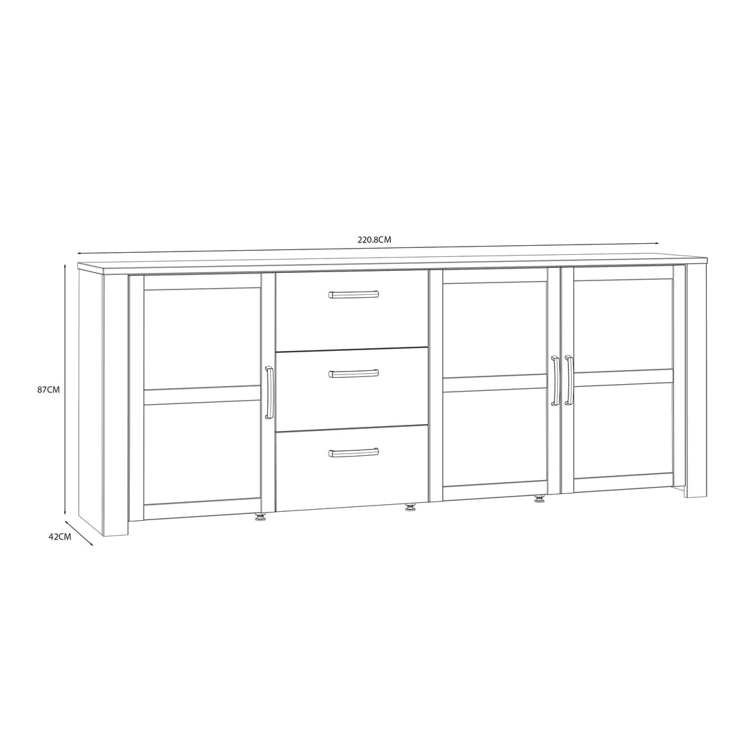 Bohol Large Sideboard in Riviera Oak/Navy - TidySpaces