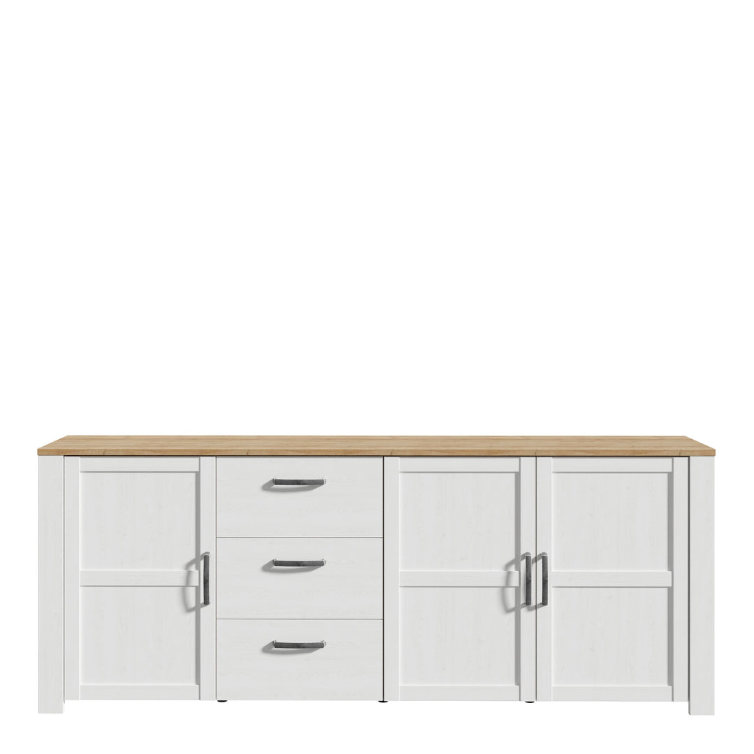 Bohol Large Sideboard in Riviera Oak/White - TidySpaces