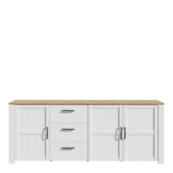 Bohol Large Sideboard in Riviera Oak/White - TidySpaces