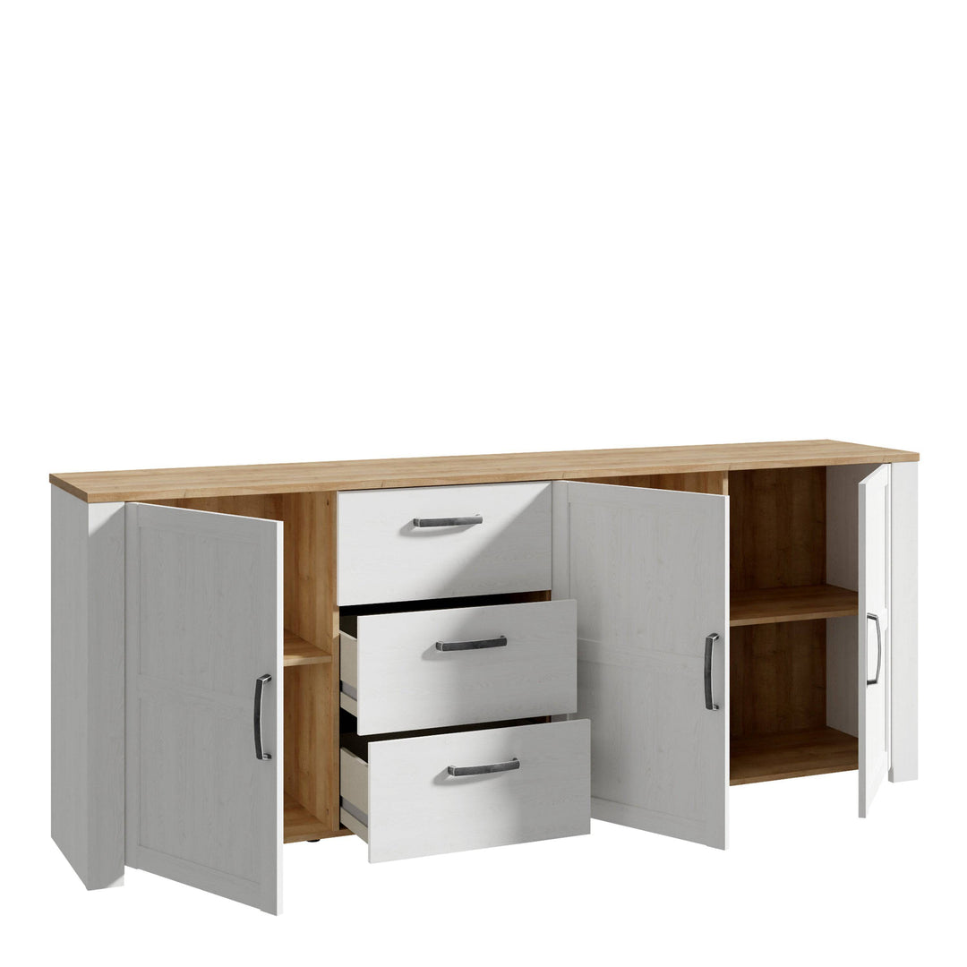 Bohol Large Sideboard in Riviera Oak/White - TidySpaces