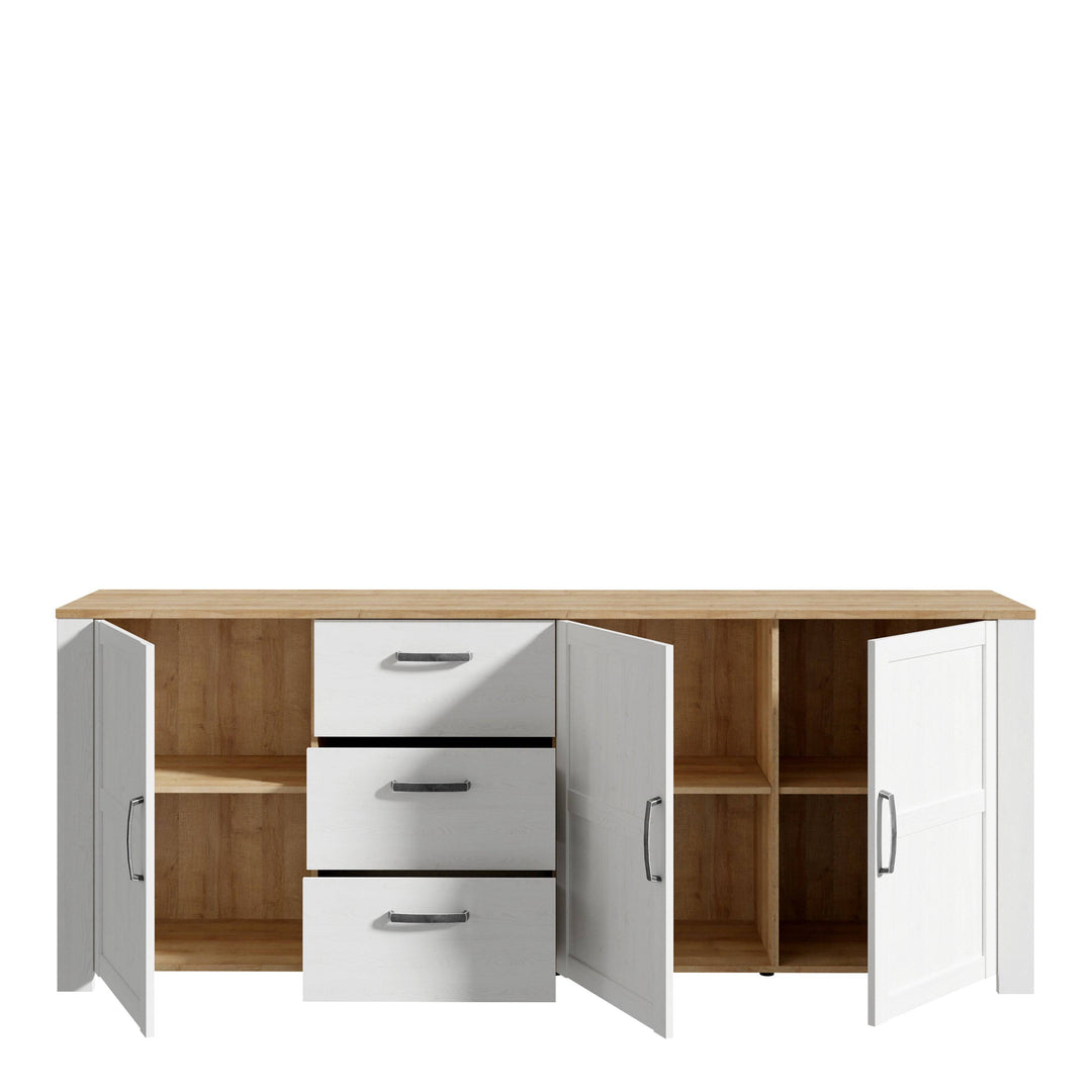 Bohol Large Sideboard in Riviera Oak/White - TidySpaces