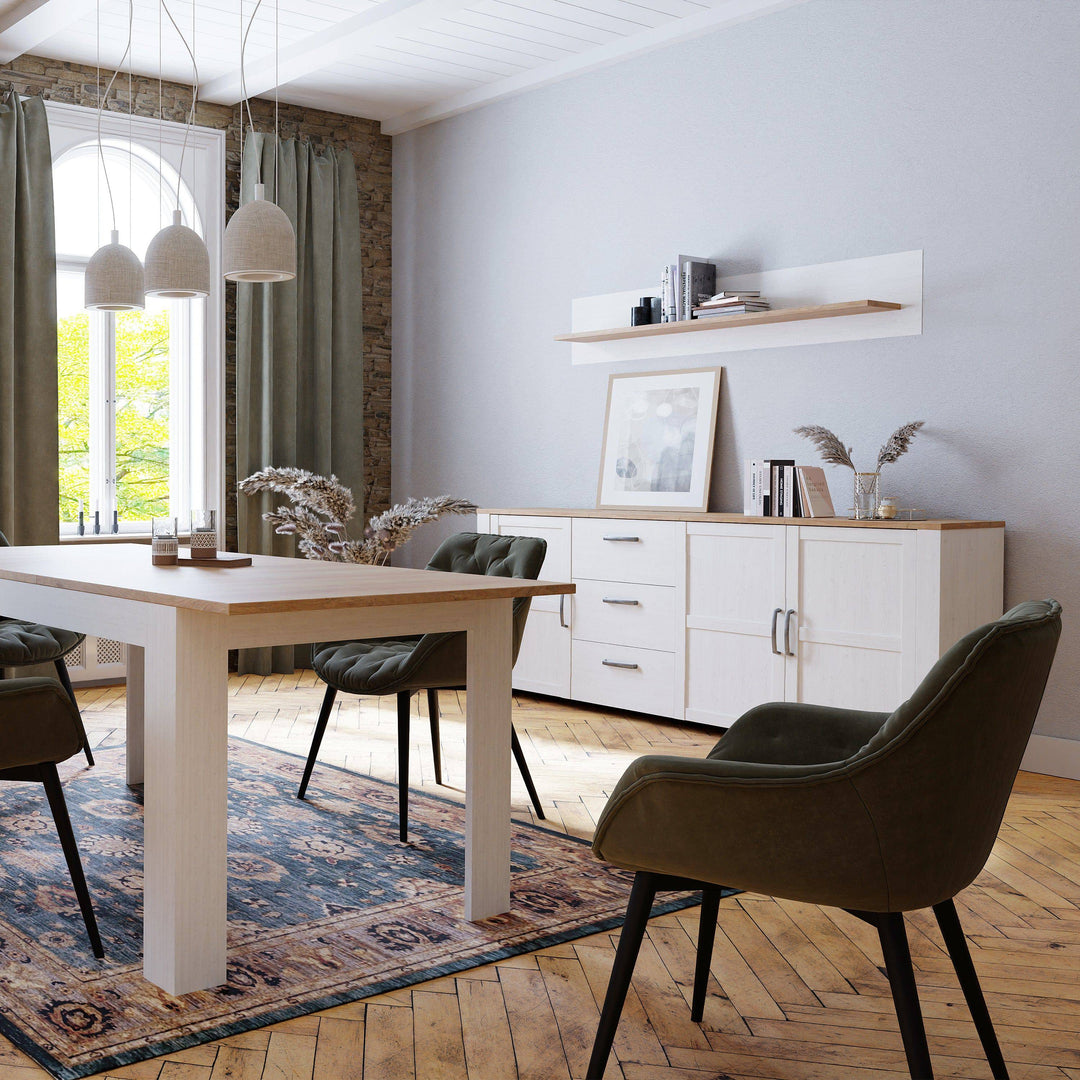 Bohol Large Sideboard in Riviera Oak/White - TidySpaces