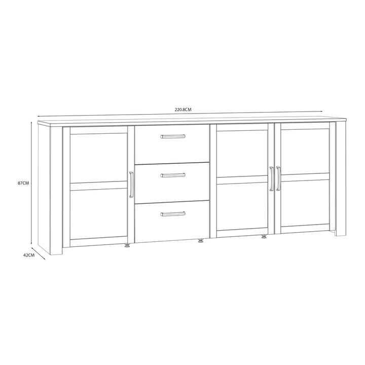 Bohol Large Sideboard in Riviera Oak/White - TidySpaces