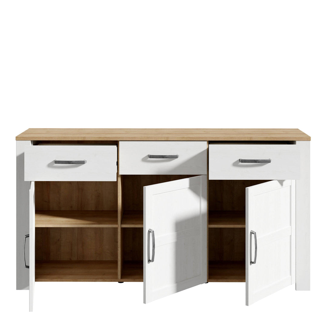 Bohol Sideboard in Riviera Oak/White - TidySpaces