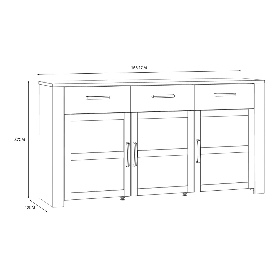 Bohol Sideboard in Riviera Oak/White - TidySpaces