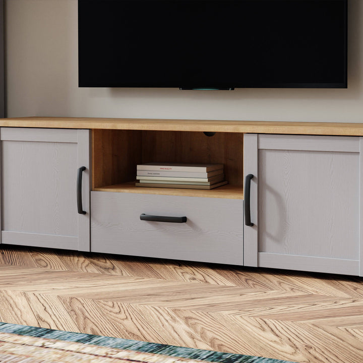 Bohol TV Unit  in Riviera Oak/Grey Oak - TidySpaces