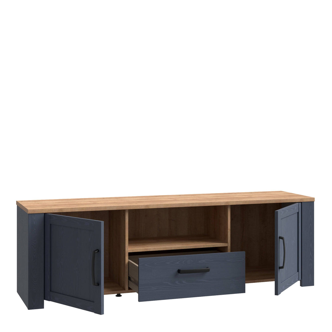 Bohol TV Unit  in Riviera Oak/Navy - TidySpaces