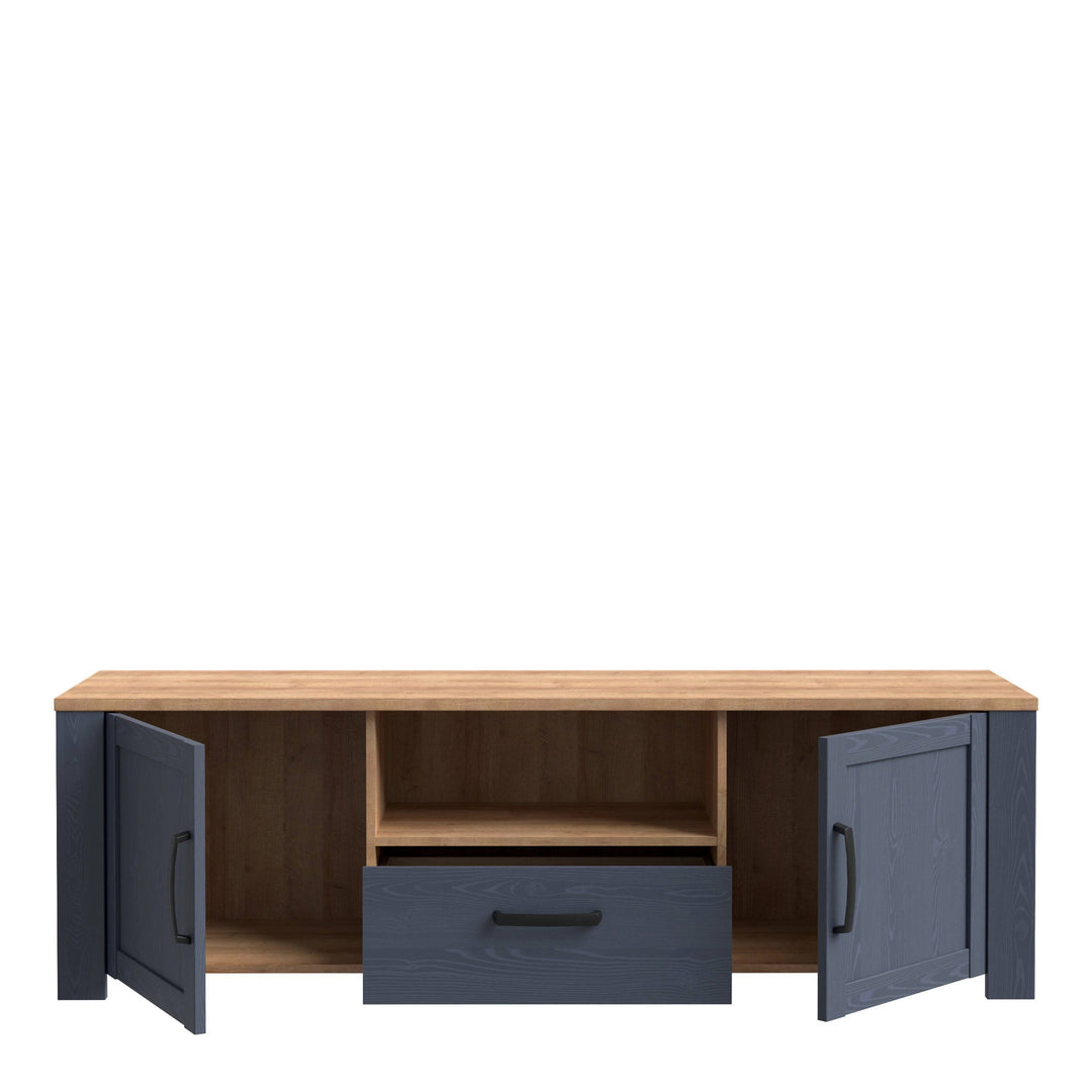 Bohol TV Unit  in Riviera Oak/Navy - TidySpaces