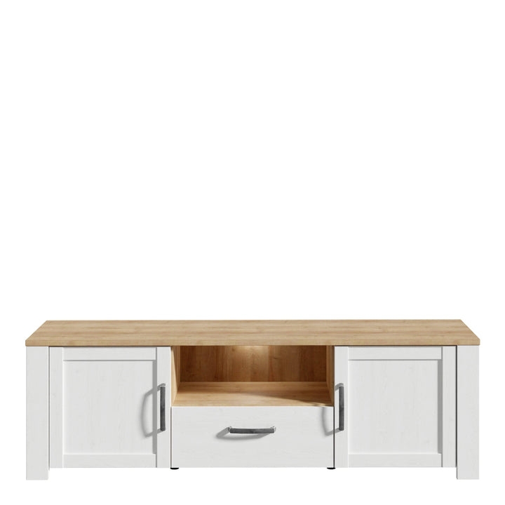 Bohol TV Unit  in Riviera Oak/White - TidySpaces