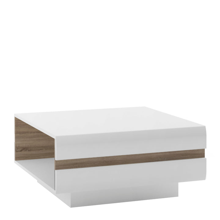 Chelsea Small Designer coffee table in White with Oak Trim - TidySpaces