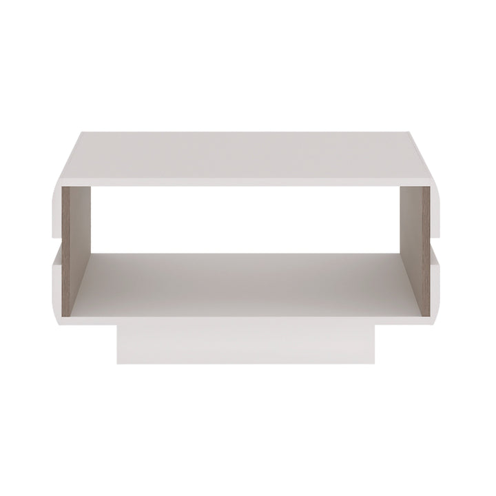 Chelsea Small Designer coffee table in White with Oak Trim - TidySpaces