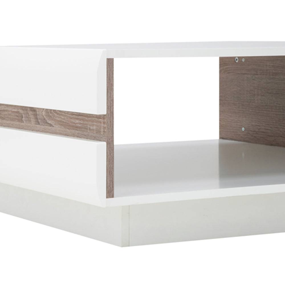 Chelsea Small Designer coffee table in White with Oak Trim - TidySpaces