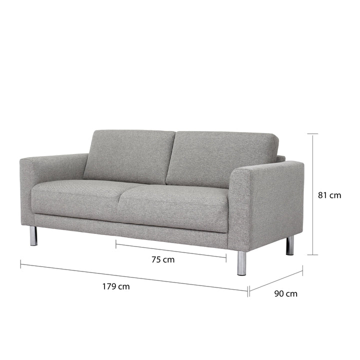 Cleveland 2-Seater Sofa in Nova Light Grey - TidySpaces