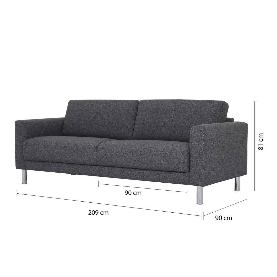 Cleveland 3-Seater Sofa in Nova Anthracite - TidySpaces