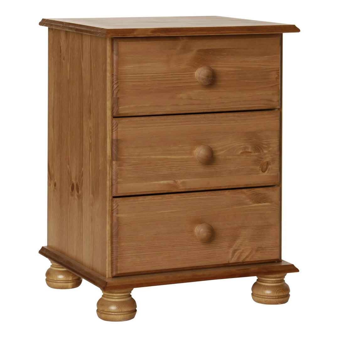 Copenhagen 3 Drawer Bedside in Pine - TidySpaces