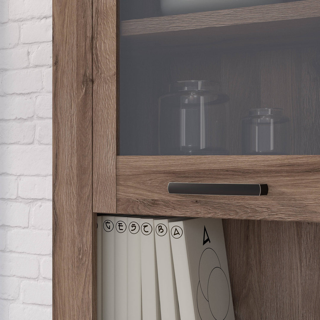 Corona Narrow Display Cabinet in Tabak Oak - TidySpaces