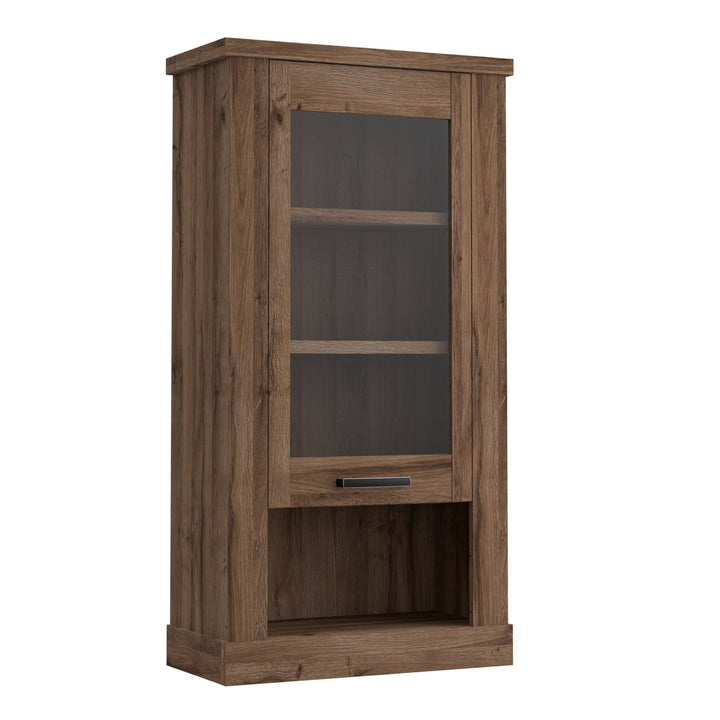 Corona Wall Display cabinet in Tabak Oak - TidySpaces