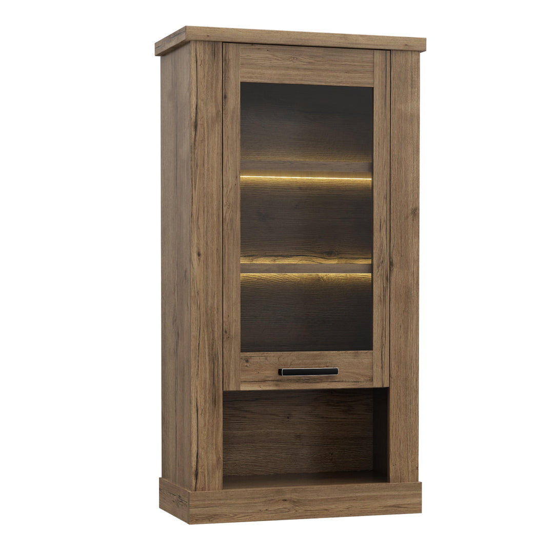 Corona Wall Display cabinet in Tabak Oak - TidySpaces