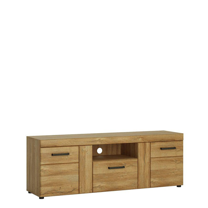 Cortina 2 door 1 drawer tall TV cabinet in Grandson Oak - TidySpaces