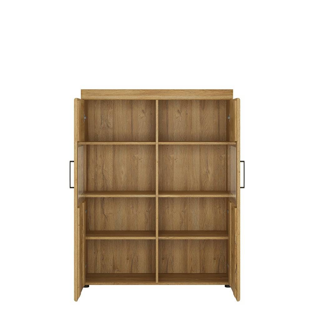 Cortina Low wide 2 door display cabinet in Grandson Oak - TidySpaces