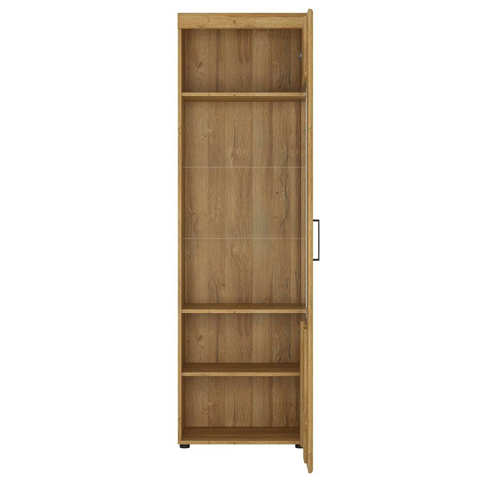 Cortina Tall glazed display cabinet (RH) in Grandson Oak - TidySpaces