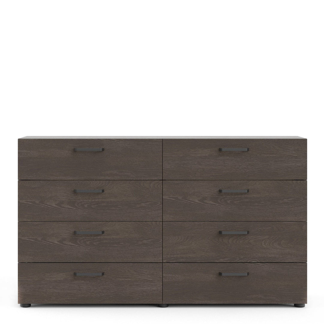 Dallas Double dresser 8 drawers Rovere Gessato Dark Oak - TidySpaces