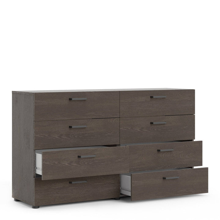 Dallas Double dresser 8 drawers Rovere Gessato Dark Oak - TidySpaces