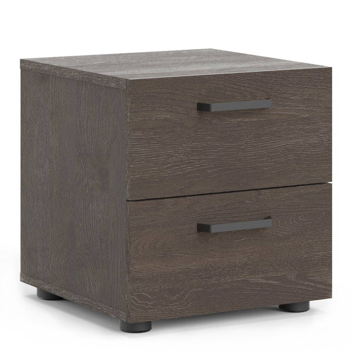 Dallas Nightstand 2 drawers Rovere Gessato Dark Oak - TidySpaces