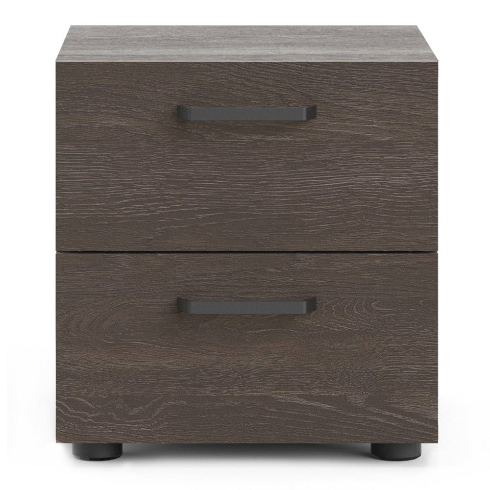 Dallas Nightstand 2 drawers Rovere Gessato Dark Oak - TidySpaces