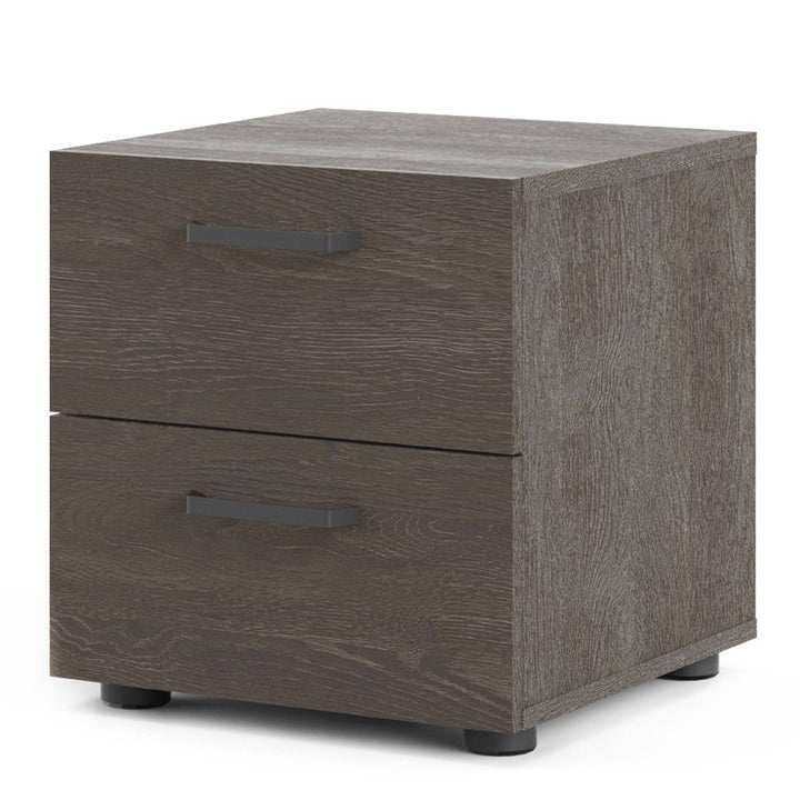 Dallas Nightstand 2 drawers Rovere Gessato Dark Oak - TidySpaces