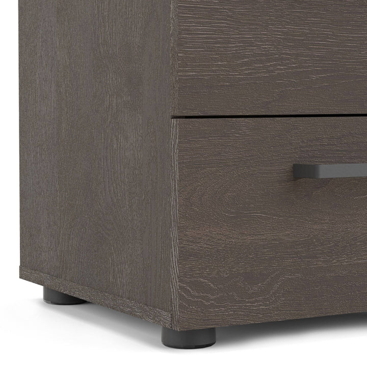 Dallas Nightstand 2 drawers Rovere Gessato Dark Oak - TidySpaces