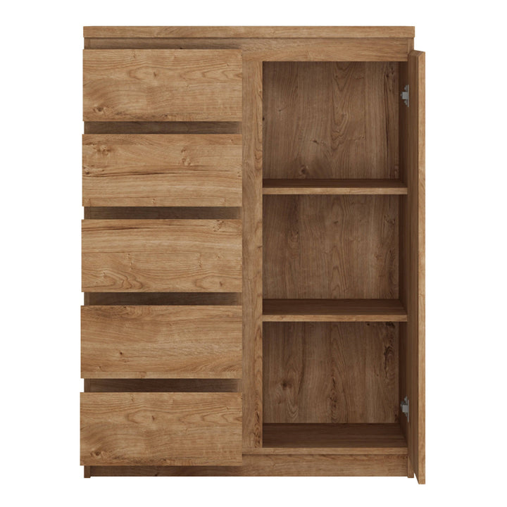 Fribo 1 door 5 drawer cabinet in Oak - TidySpaces