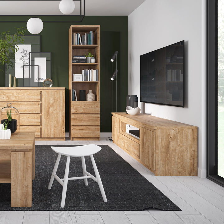 Fribo 1 door 5 drawer cabinet in Oak - TidySpaces