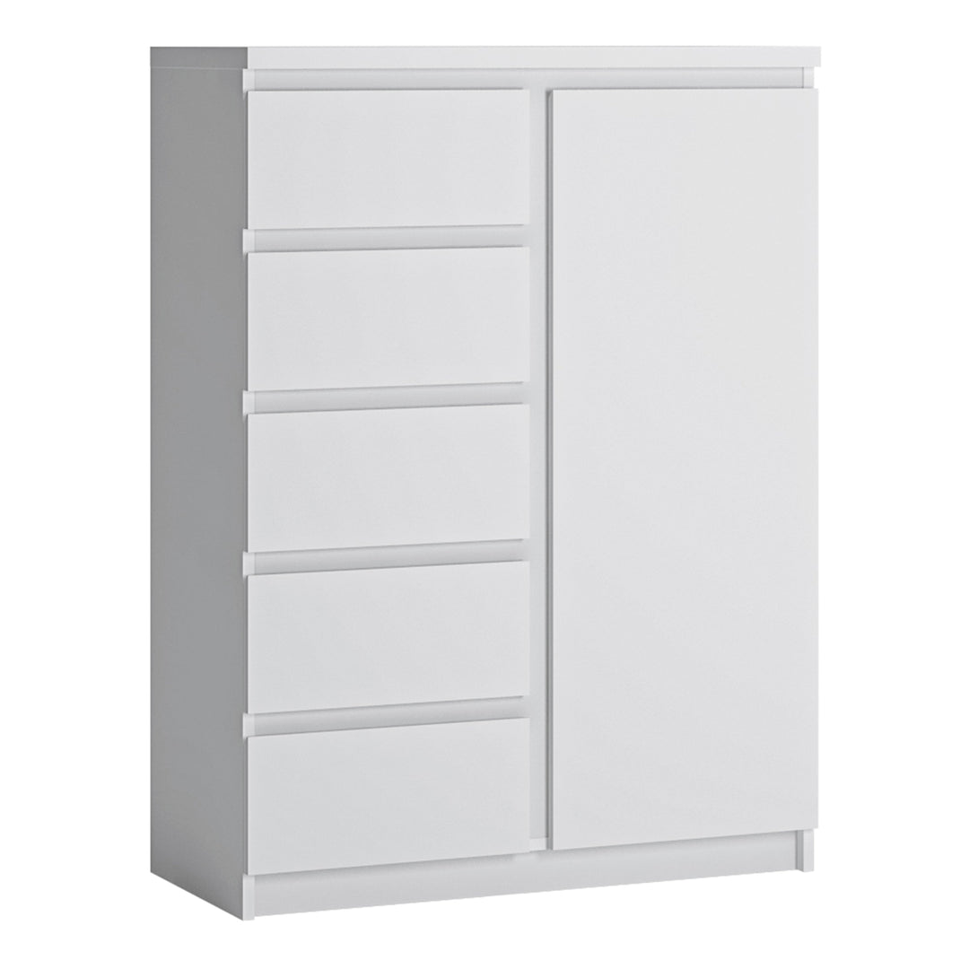 Fribo 1 door 5 drawer cabinet in White - TidySpaces