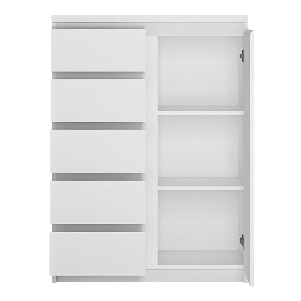 Fribo 1 door 5 drawer cabinet in White - TidySpaces