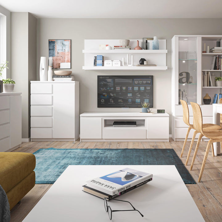 Fribo 1 door 5 drawer cabinet in White - TidySpaces