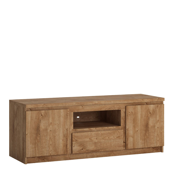 Fribo 2 door 1 drawer 136 cm wide TV cabinet in Oak - TidySpaces