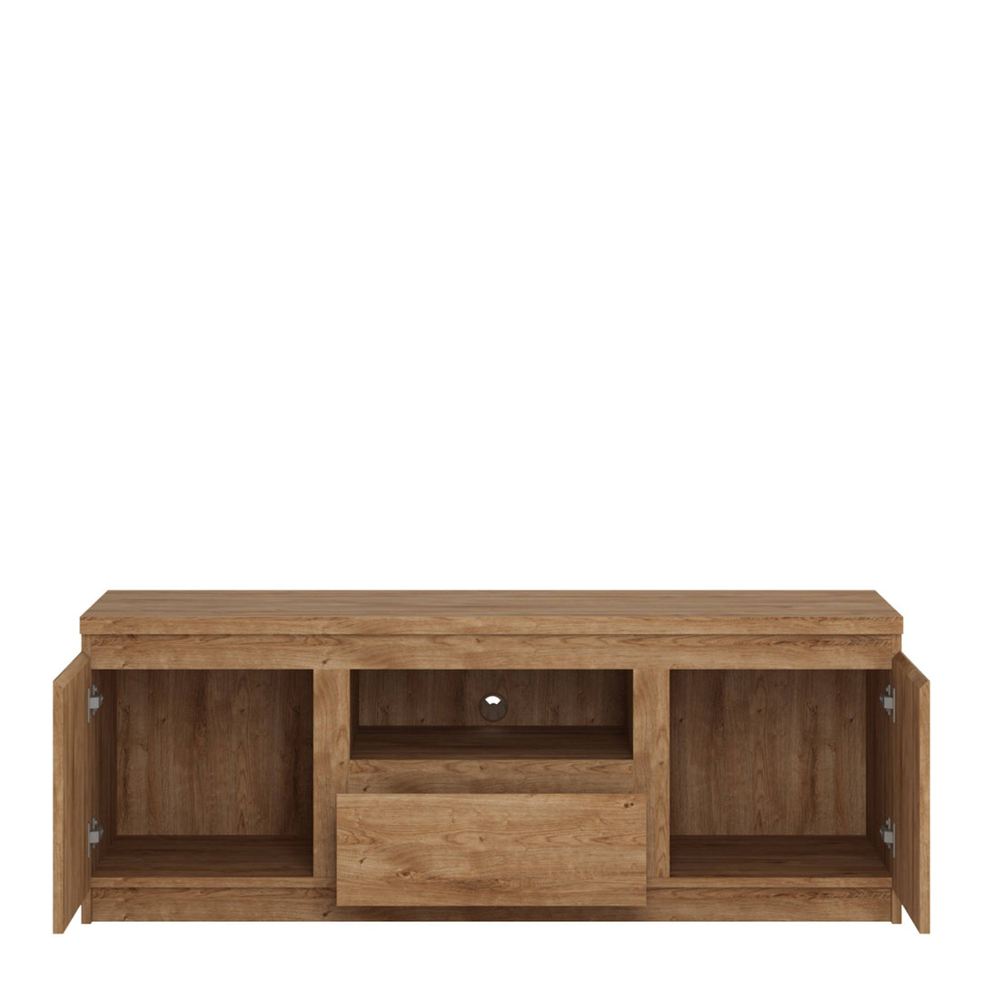 Fribo 2 door 1 drawer 136 cm wide TV cabinet in Oak - TidySpaces