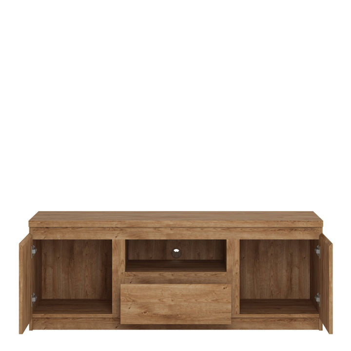 Fribo 2 door 1 drawer 136 cm wide TV cabinet in Oak - TidySpaces