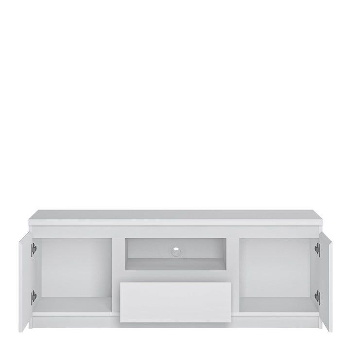 Fribo 2 door 1 drawer 136 cm wide TV cabinet in White - TidySpaces