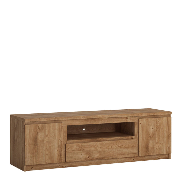 Fribo 2 door 1 drawer 166 cm wide TV cabinet in Oak - TidySpaces