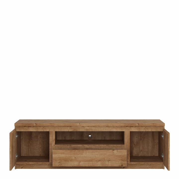 Fribo 2 door 1 drawer 166 cm wide TV cabinet in Oak - TidySpaces