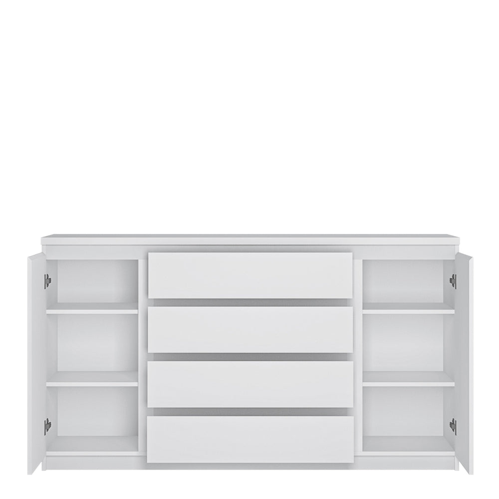 Fribo 2 door 4 drawer wide sideboard in White - TidySpaces