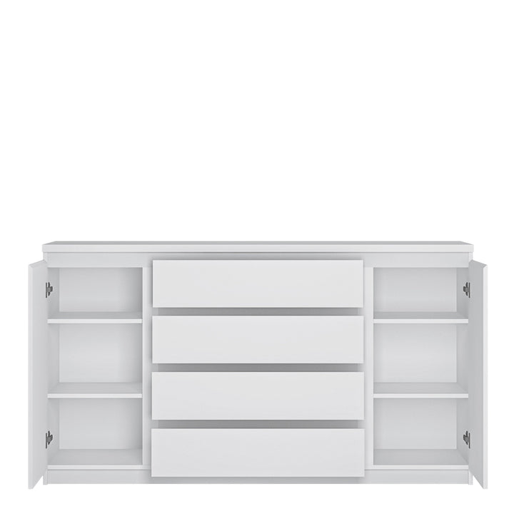 Fribo 2 door 4 drawer wide sideboard in White - TidySpaces