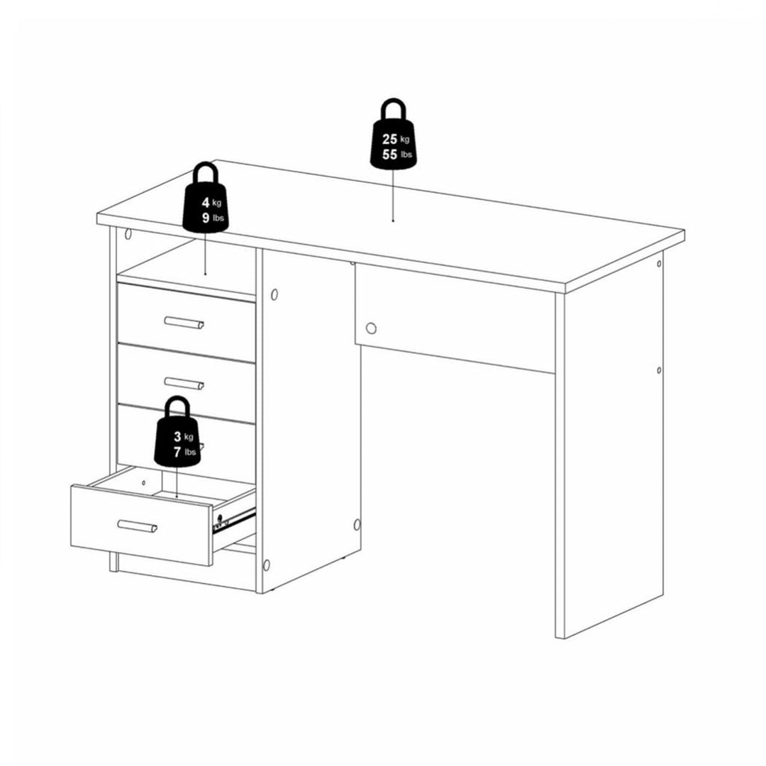 Function Plus 4 Drawer Desk in Oak - TidySpaces