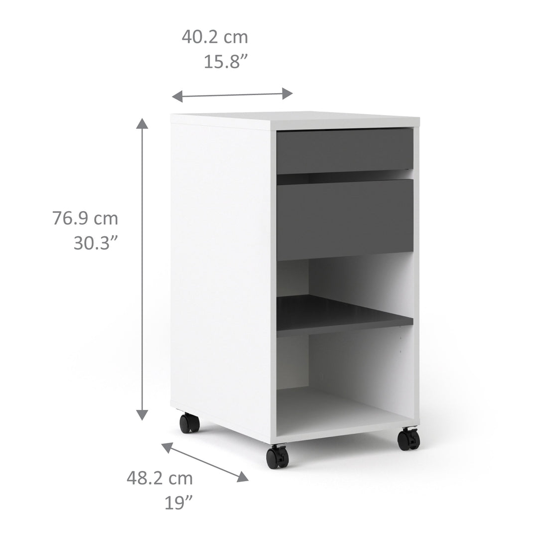 Function Plus Mobile file cabinet 2 drawers + 1 shelf