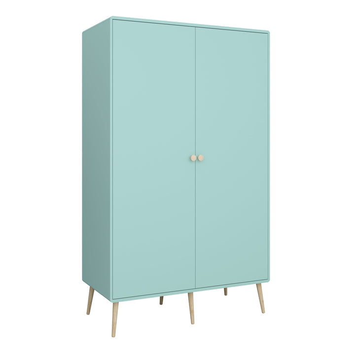 Gaia Wardrobe 2 Doors in Cool Mint - TidySpaces